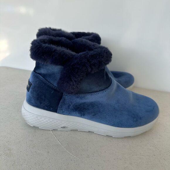 Skechers On The Go City 2 Royalty Chugga Boots Navy Velvet 144435W Womens Sz 8 - Picture 2 of 7